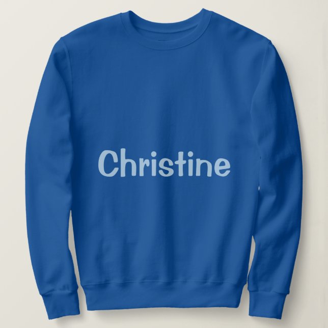 Custom Name Blue Women's Basic Sweatshirt (Design Front)