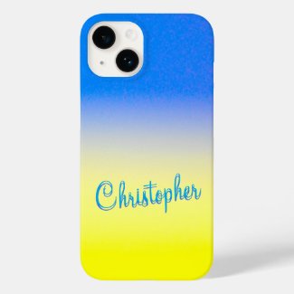 Custom name blue yellow Ukraine Inspired script