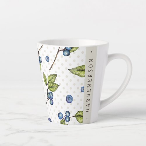 Custom Name Blueberries  Latte Mug