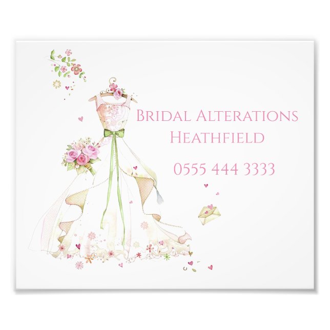 Custom Name Blushing Bride in Bloom Bride to Be Photo Print (Front)