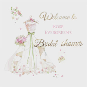 Custom Name Blushing Bride in Bloom Bride to Be Sticker