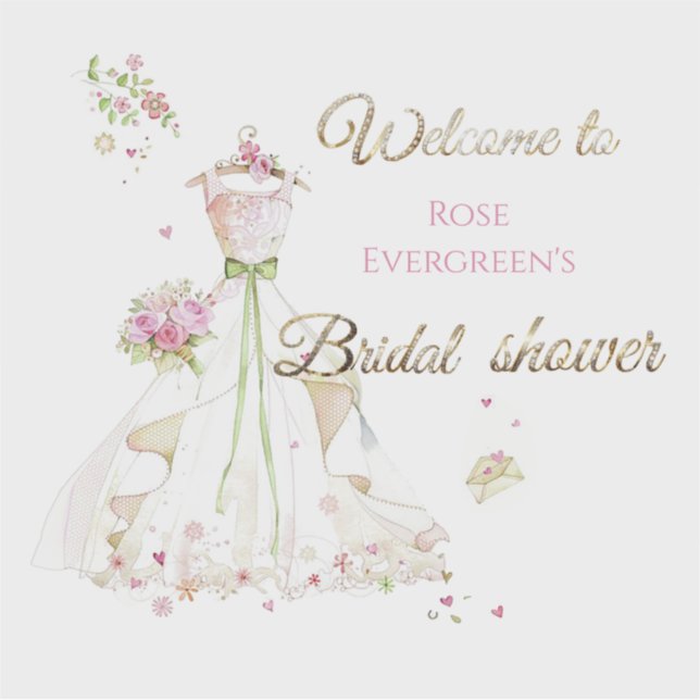 Custom Name Blushing Bride in Bloom Bride to Be Sticker (Front)