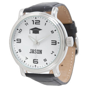 Custom Name Bold Numbers Graduation Gift Watch