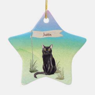 Custom Name Bombay Cat Pet Ceramic Ornament