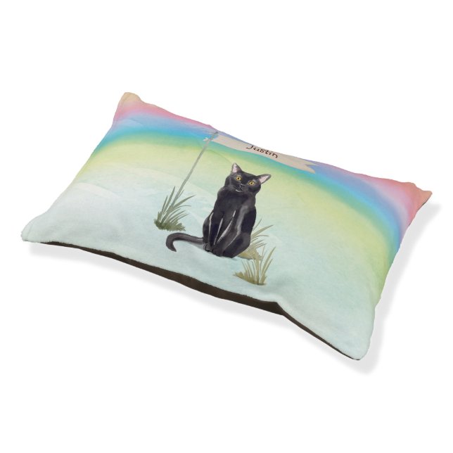 Custom Name Bombay Cat Pet Pet Bed (Angled)