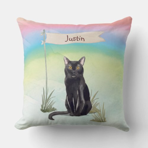 Custom Name Bombay Cat Pet Throw Pillow