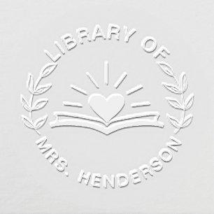 Custom Name Book Monogram From The Library Of  Embosser