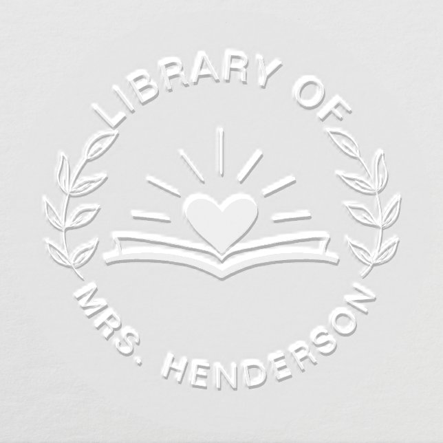 Custom Name Book Monogram From The Library Of  Embosser (Design)