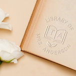 Custom Name Book Monogram From The Library Of Embosser<br><div class="desc">Personalized book embosser. Design features the library of along with your name and monogram initials added inside the open book graphic. perfect for book lovers to mark their books,  teachers,  librarians etc.</div>