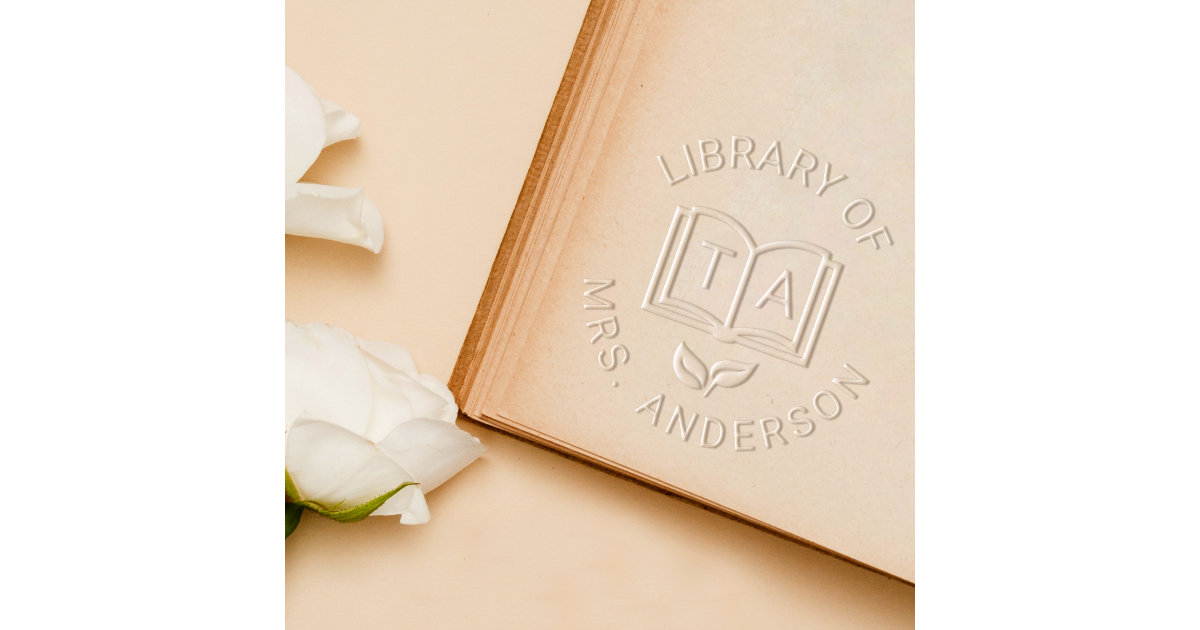 Personal Book Embosser Custom Stamp Seal, from The Library of Gift Ex  Libris, Floral and Monogram Designs