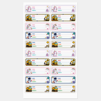 Custom Name Book with Cute Characters Labels