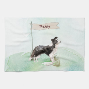 Custom Name Border Collie Pet Dog Kitchen Towel