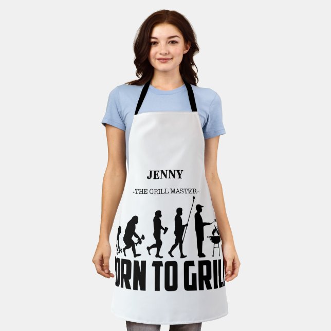 Custom name Born to grill Apron (Worn)