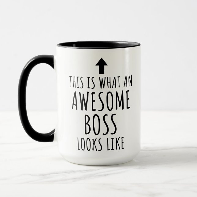Custom Name, Boss Appreciation Gift Best Boss Ever Mug (Left)