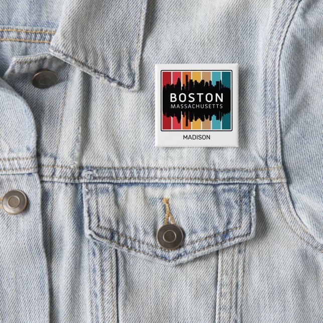 Custom Name Boston Massachusetts Button (In Situ)