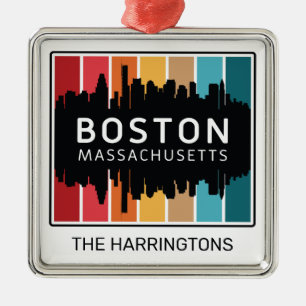 Custom Name Boston Massachusetts Metal Ornament