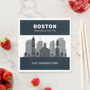 Custom Name Boston Massachusetts Napkins