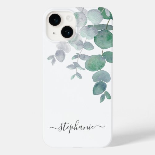 Custom Name Botanical Eucalyptus Case_Mate iPhone 14 Case