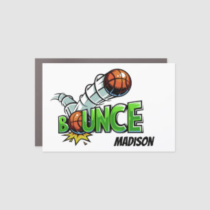 Custom name BOUNCE Basketball Car Magnet