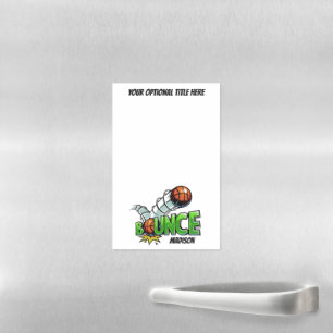 Custom name “Bounce” Basketball Magnetic Dry Erase Sheet