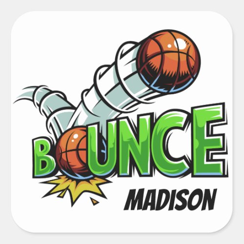 Custom name BOUNCE Basketball stickers