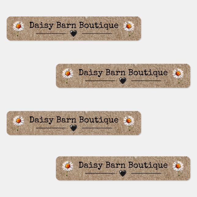 Custom Name Boutique Clothing Labels Daisy Kraft (Group)