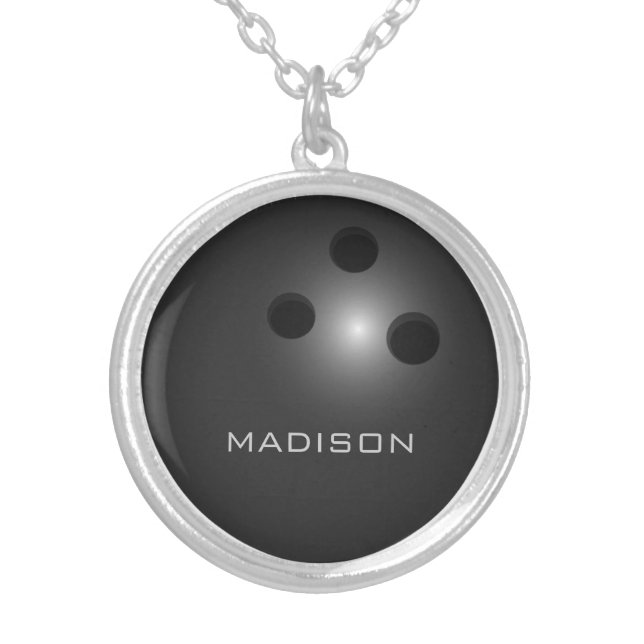 Custom name Bowling Ball necklace (Front)
