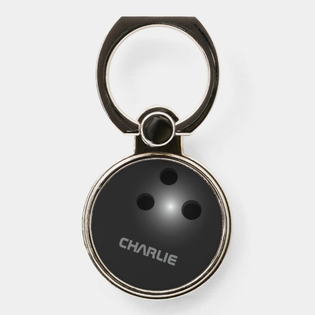 Custom name Bowling Ball phone grip (Front)