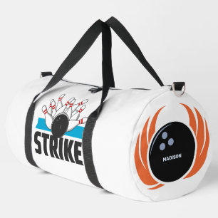 Custom Name Bowling Ball with Flame Duffle Bag