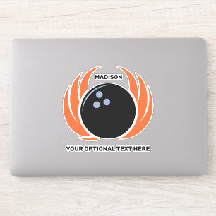 Custom Name Bowling Ball with Flame Sticker