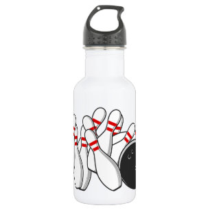 Custom Name Bowling Strike Stainless Steel Water Bottle