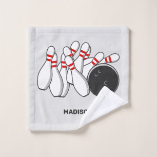 Custom Name Bowling Strike Wash Cloth