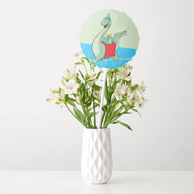 Custom Name, Boy, Birthday Dinosaur Balloon (Vase)
