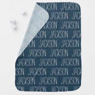 Custom Name Boy Girl Baby Shower Newborn Modern Blanket