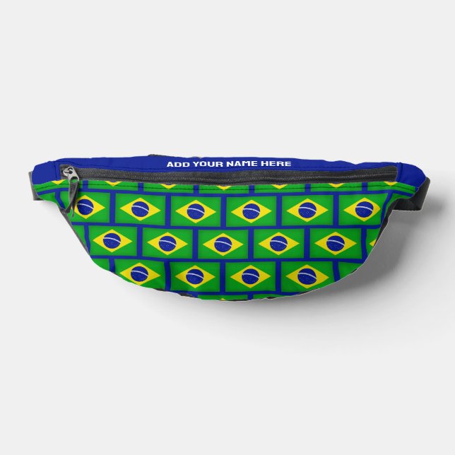 Custom Name BRAZIL BRASILIA FLAG Fanny Pack (Lay Down)