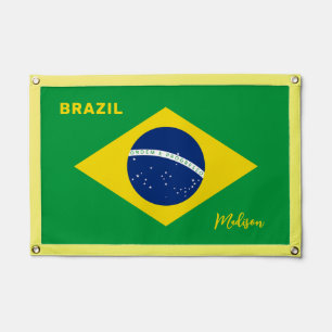 Custom Name Brazil Flag
