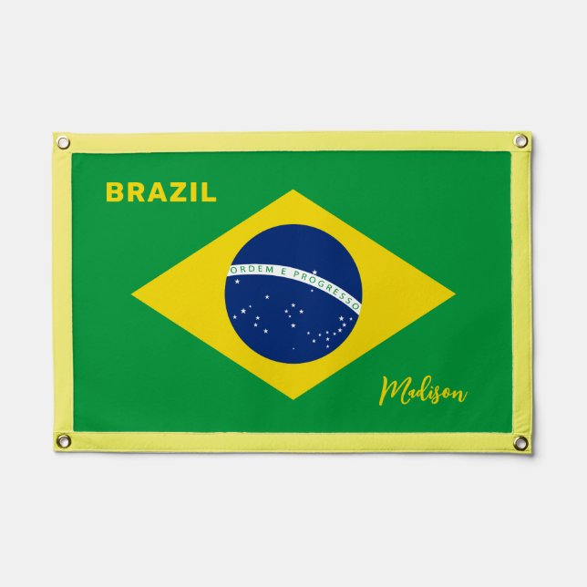 Custom Name Brazil Flag (Front)