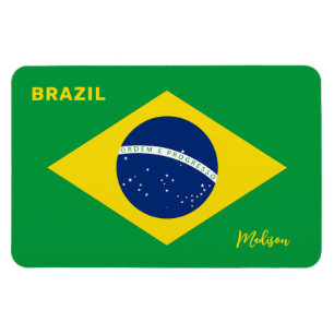 Custom Name Brazil Flag Magnet