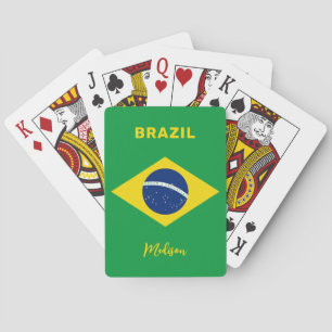 Custom Name Brazil Flag Poker Cards