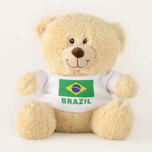 Custom Name Brazil Teddy Bear