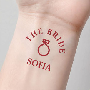 Custom Name Bridal Party for Bachelorette Temporary Tattoos