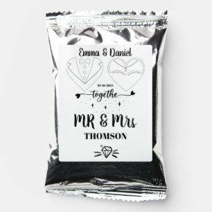 Custom Name Bride and Groom Modern Brush Script Coffee Drink Mix