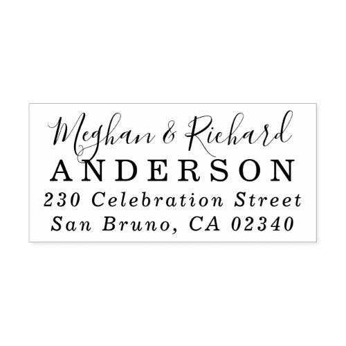 Custom Name Bride  Groom Wedding Return Address Rubber Stamp