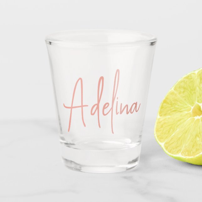 Custom Name Bridesmaid Bridal Party Birthday Favor Shot Glass (Front)
