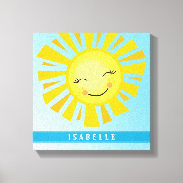 CUSTOM NAME bright bold modern happy sun sunshine Canvas Print (Front)