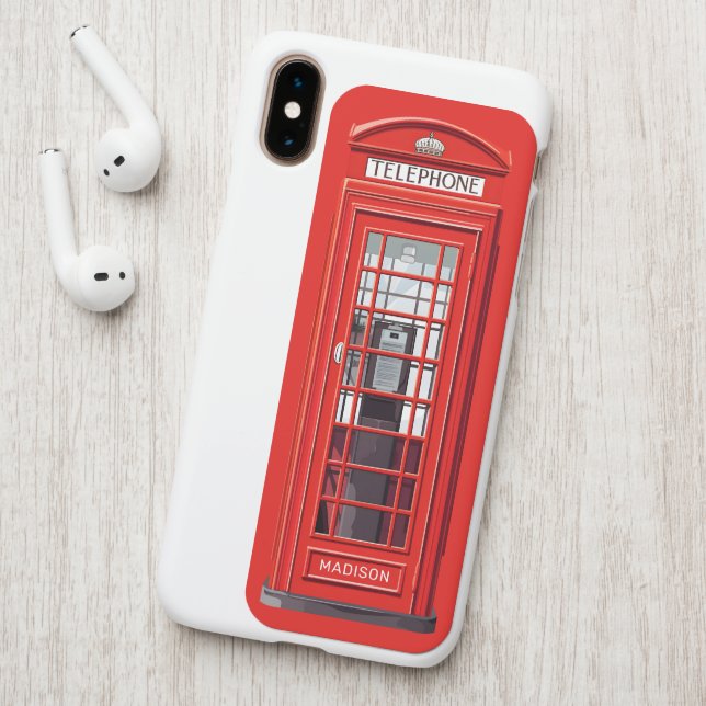 Custom Name British Phone Booth Patch (On Headwear)