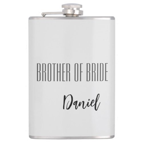 Custom Name Brother Of Bride Flask