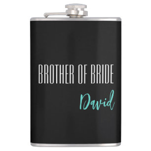 Custom Name Brother Of Bride Flask
