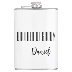 Custom Name Brother Of Groom Flask