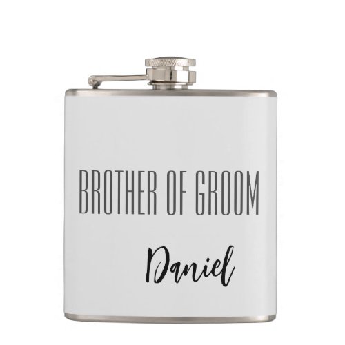 Custom Name Brother Of Groom Flask